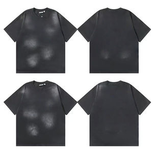 T-shirt surdimensionné personnalisé avec logo et motif, grande taille, style vintage, en coton épais délavé à l'acide pour hommes - Product Image 2