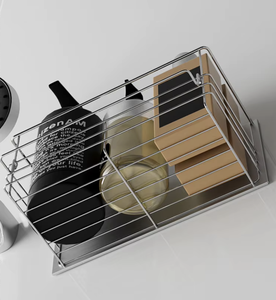 Metal Wire Magnetic Hanging <b>Basket</b> Large Capacity Bathroom <b>Storage</b> Rack No Drill <b>Wall</b> Organizer - Product Image 3