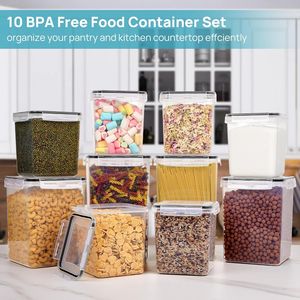 10-Piece Airtight Flour and Sugar Storage Container <b>Set</b> Large BPA-Free Food <b>Canisters</b> for Pantry Organization Hand Crafted - Product Image 2