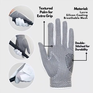 Men's Two Left Hand Synthetic Leather Non-Slip Golf <b>Gloves</b> with Hand Grips Sports <b>Moisture</b> Wicking & Breathable - Product Image 6