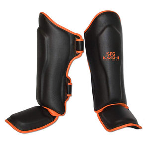 Kashi Fight Gear ทนทานน้ำหนักเบาหนัง PU ป้องกัน Shin ป้องกันการกระแทกโฟมป้องกันลื่นสายรัดมืออาชีพ - Product Image 1