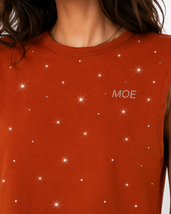 High End <b>Rhinestone</b> Scattered Crystal Muscle Crop <b>Top</b> Trendy Casual women's shirt Custom Logo Sparkly Festive Streetwear Tank - Product Image 2