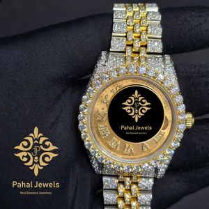 นาฬิกาเพชรหรู Pahal Jewels ตัวเรือนสแตนเลสสตีล 40 มม. ระบบอนาล็อก กลไกอัตโนมัติ (ออโต้) หน้าปัดคริสตัลแซฟไฟร์ ประดับโมอิสซาไนต์ - Product Image 5