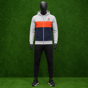 Custom Men's Color Block Full <b>Zip</b> Hoodie Fleece Cotton Casual Sportswear Sweatshirt Outdoor Gym Training Zipper Jacket - Product Image 3