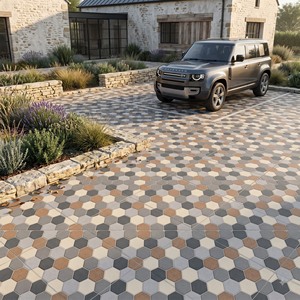 400x400mm 12mm Heavy Duty Ceramic Parking <b>Floor</b> Tiles Punch Finish Anti Slip Outdoor Driveway Garden Walkway Hotel 5 Year - Product Image 5