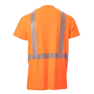 100% Cotton Yellow/Navy High Visibility ANSI Class 1 Reflective Safety Work <b>T</b>-shirt for Men with Customized Logo - Product Image 6