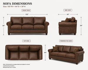 High Quality Real Leather 3 Seater <b>Sofa</b> Classic Style Comfortable Couch Long-Lasting for Living Room Villa Hotel Use - Product Image 2