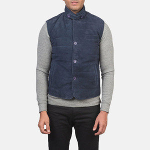 Gilet en daim 2026 – Meilleure vente, haute qualité, prix de gros abordable, bleu marine, coupe-vent, respirant, grande taille pour homme - Product Image 1