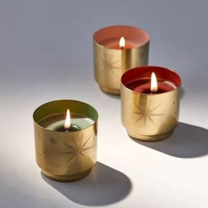 Bol à bougie en métal gravé de luxe, porte-bougie décoratif, récipient pour bougie d'aromathérapie, décoration de la maison, décoration d'événements de mariage - Product Image 2