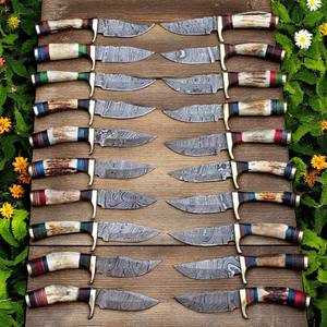 Cuchillo de Caza Artesanal de Acero de Damasco de 8 Pulgadas con Mango de Cuerno de Ciervo, Dureza 58HRC, Garantía de 3 Años, Punta de Clip de Grado Industrial, OEM/ODM - Product Image 2