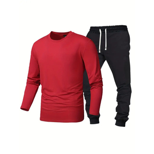 Ensemble de survêtement classique confortable en coton mélangé, sweat-shirt et pantalon, parfait pour les hommes, les femmes, les adolescents et les jeunes adultes - Product Image 1