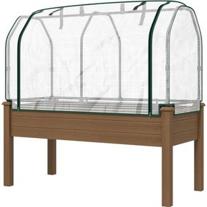 Fioriera Rialzata Marrone Pratica con Riparo Solare per Giardinaggio Esterno - Product Image 5