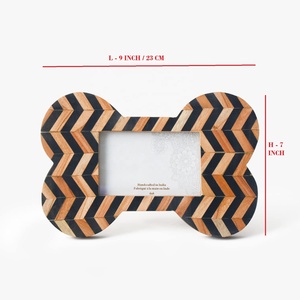 Support photo en MDF fait main en forme d'os de chien, incrustation de couleur, taille photo 6x4, durable, classique, souvenir, vaisselle moderne - Product Image 3