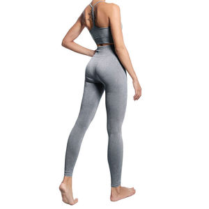 Ensemble 2 pièces sans couture pour femme, respirant, écologique, séchage rapide, avec logo personnalisé, en spandex, pour le sport, le yoga et le lifting des fessiers – Vente chaude - Product Image 3