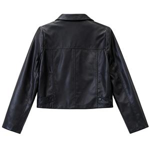 Blouson Bomber en Cuir Véritable Écologique pour Femme, Coupe Ample Décontractée, Style Vintage, Printemps Hiver - Product Image 4
