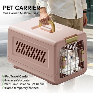 Lettiera Chiusa per Gatti Rosa Spaziosa con Maniglia, Ideale per Viaggi e Gatti da Interno, Toilette Anti-Tracciamento Realizzata in Plastica Resistente - Product Image 1