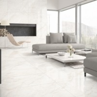Carreaux de sol en porcelaine brillante Marlin White antidérapants de 8 mm d'épaisseur 600x1200 mm pour cuisine moderne, chambre, appartement, salle de bain, centre commercial