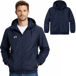 <b>Lightweight</b> Quick Dry Navy Windbreaker Men's <b>Jackets</b> Zip up Breathable Long Sleeve Sportswear Outdoor Fitness Running Hiking OEM - Product Image 2