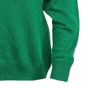 Pull en molleton tricoté vert, col rond rose, coupe classique, unisexe, décontracté, coupe-vent, hiver, logo personnalisé, sororités, style universitaire - Product Image 3