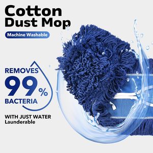 Tête de balai serpillère industrielle A&S réutilisable en microfibre avec manche en aluminium et système d'essorage automatique à haute déshydratation - Product Image 3