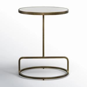 Elegante Mesa Auxiliar Redonda con Pedestal, Columna Central Decorativa con Esfera, Base Equilibrada y Superficie de Exhibición Elegante para Bares - Product Image 6