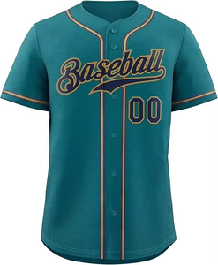 Cheap Custom Sublimated Print Team Logo Full Button up 100% <b>Polyester</b> Baseball Jerseys sportswear jersey - Product Image 2