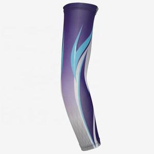 Manchon de cyclisme camouflage violet et bleu personnalisé, imprimé sérigraphié, protection anti-UV, unisexe, pour adulte, en polyester/nylon - Product Image 1