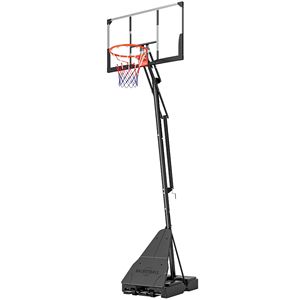 Canestro da Basket Portatile Regolabile 8-10ft con Tabellone Infrangibile da 47 Pollici e Sollevamento a Manovella per Esterni - Product Image 1