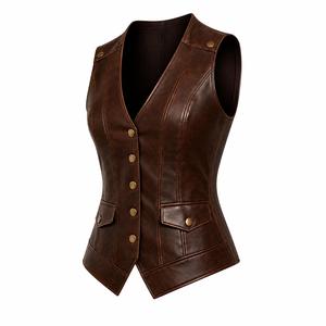 Gilet de moto en cuir véritable fait main, imperméable, respirant et coupe-vent, sur mesure, grande taille, pour adultes, 2026 - Product Image 2