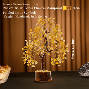 Árbol de la Vida de Cristal de Aventurina Amarilla al por Mayor con Alambre Dorado, Piedras Curativas, Decoración para el Hogar - Product Image 4