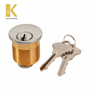 Cylindre de serrure à mortaise 32 mm SC, en acier inoxydable satiné et laiton massif, pour porte d'entrée - Product Image 6