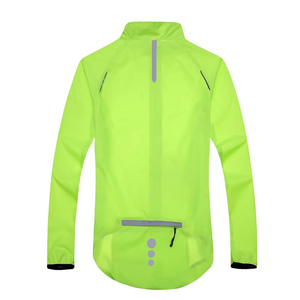 <b>Men</b> Cycling <b>Jacket</b> Windproof Bike Windbreaker <b>Lightweight</b> Reflective High Visibility Riding Coat Neon Green - Product Image 5