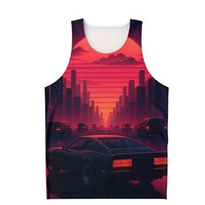 <b>Men</b> Graphic Landscape Printed Tank Top Black and White Sublimated Gym Vest Casual Summer <b>Singlet</b> Custom Wholesale Sportswear - Product Image 6