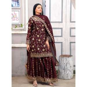 Mono de fiesta bordado con Secuencia de diseñador, elegante traje Sharara para ocasiones especiales - Product Image 3