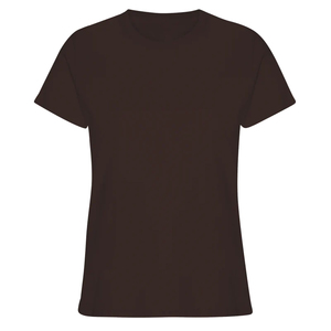 Camiseta Ligera para Mujer, Color Marrón Oscuro, Corte Ajustado, Cuello Redondo, Algodón y Poliéster, para Actividades al Aire Libre, para Damas Adultas - Product Image 4