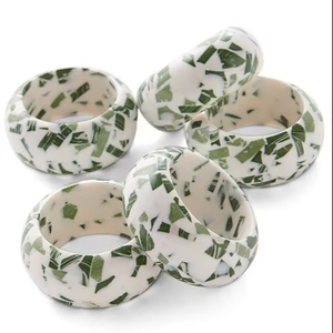 แหวนผ้าเช็ดปากลายหินอ่อนแหวนใส่ผ้าเช็ดปากลายหินอ่อน - Product Image 1