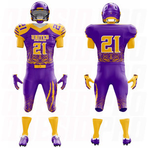 Ensemble d'uniformes de football américain de haute qualité, design personnalisé, logo camouflage, maillot et pantalon en sublimation, respirant, manches courtes - Product Image 1