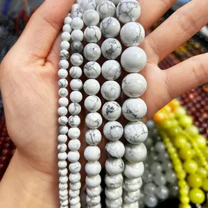 Perles rondes naturelles pour bijoux, pierres précieuses, blanches, magnifiques, pour la fabrication de collier et Bracelet, vente en gros, livraison gratuite