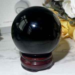 Esfera de Obsidiana Negra Natural, Resistente, Pulida, para Sanación, Meditación, Feng Shui, Hogar, Navidad, Amuleto del Amor - Product Image 6
