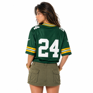 Maillot de football américain unisexe, coupe ample, col en V, manches courtes, haut athlétique classique, fournisseur en gros OEM - Product Image 5