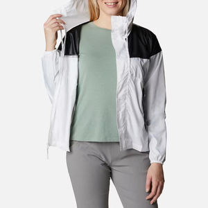 Ensemble de survêtement respirant bicolore personnalisé pour femme, deux pièces, veste coupe-vent zippée en polyester et pantalon - Product Image 6
