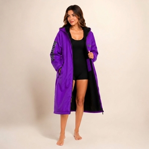 Waterproof Winter <b>Surf</b> Coat Oversized Hooded Fleece Beach Changing Apparel - Product Image 1