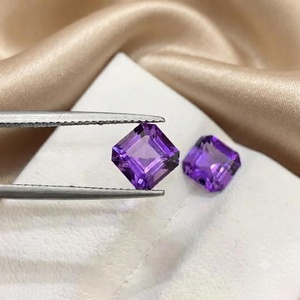 Paire de pierres précieuses d'améthyste violette naturelle, 2,00 carats, taille Asscher, facettées, assorties, certifiées par un tiers, pour la fabrication de bijoux - Product Image 5
