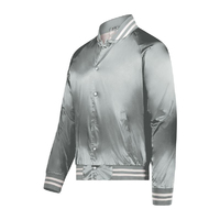 Blouson Bomber Homme en Soie Satinée de Haute Qualité, Blouson Bomber Matelassé en Satin, Col Montant Brodé, Blouson Bomber Décontracté Personnalisé