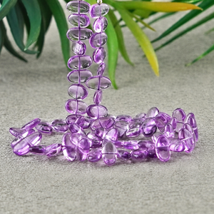 Brazilian <b>Amethyst</b> 10-14mm Smooth Slice Shape 16 Inch Long Gemstone Beads Strand - Product Image 1