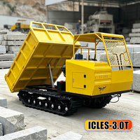 KLES-3T Camion benne chenillée diesel 4x4 de 3 tonnes Euro 3 à direction à gauche, avec chaînes en caoutchouc, longueur de chargement 4,2 m, neuf