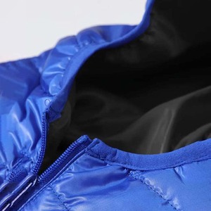 Custom Logo <b>Canvas</b> Women Autumn Winter Casual OEM Service Wholesale Best Selling Puffer Jacket Plain Dyed <b>Blue</b> Color - Product Image 4