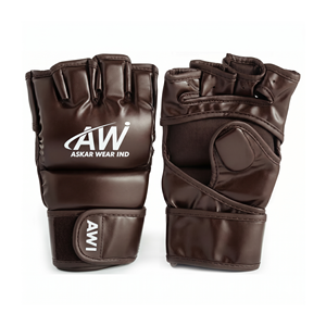 Guantes de MMA Askar Wear Ind, Medios Dedos, Cuero, Soporte de Muñeca con Velcro, Equipo de Entrenamiento de Artes Marciales - Product Image 1