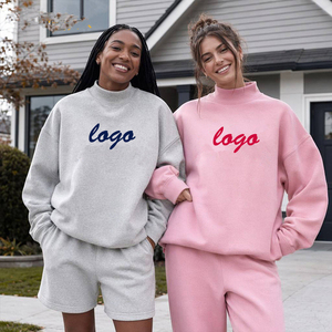 OEM Women Winter Fleece Yoga Set Custom Logo <b>Cropped</b> <b>Zip</b> Hoodie Skirt Matching Set - Product Image 1