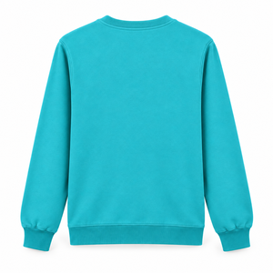 Sudadera de Cuello Redondo Color Turquesa para Hombre, Corte Regular, Tejido Sólido, Manga Larga, Estilo Casual - Product Image 1